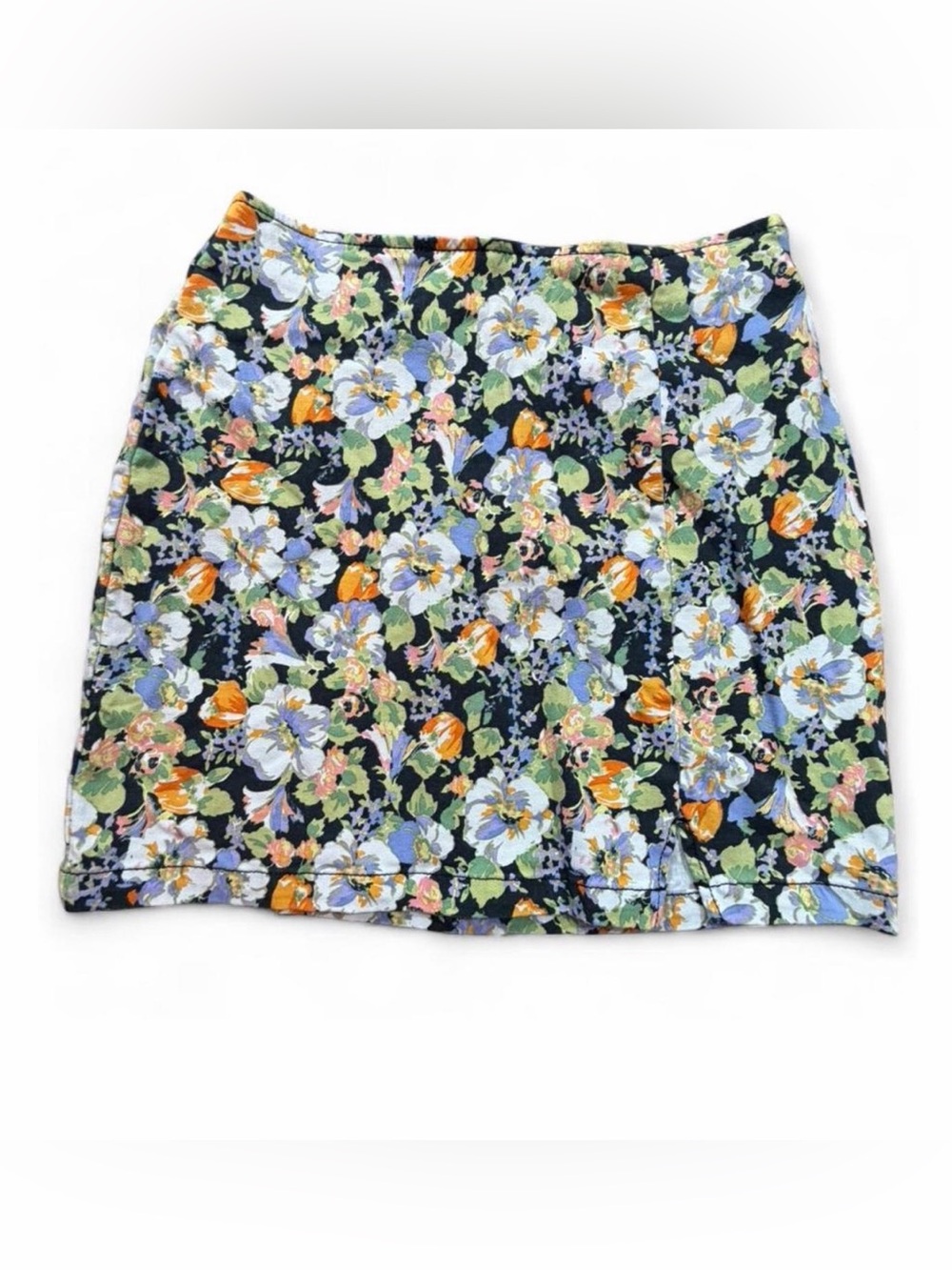 Wild Fable Floral Mini Skirt Women's Size 6 Blue Orange Cottagecore Y2K